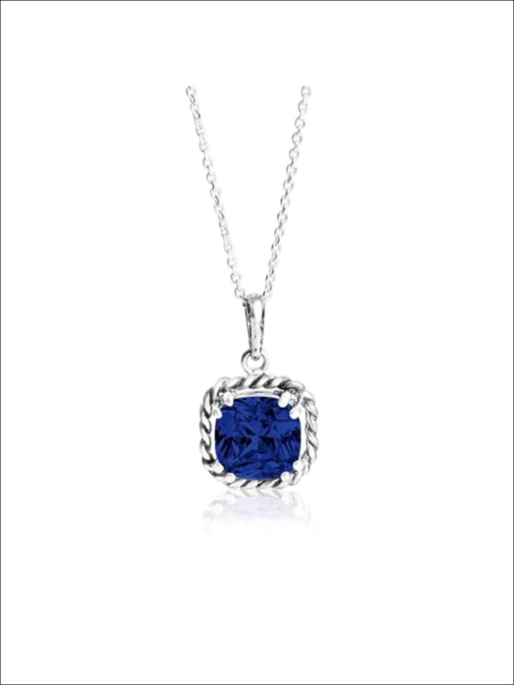 925 Sterling Silver Gemstone Pendant Necklace